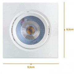 SPOT LED EMBUTIR QUADRADO BRANCO 5W 3000K